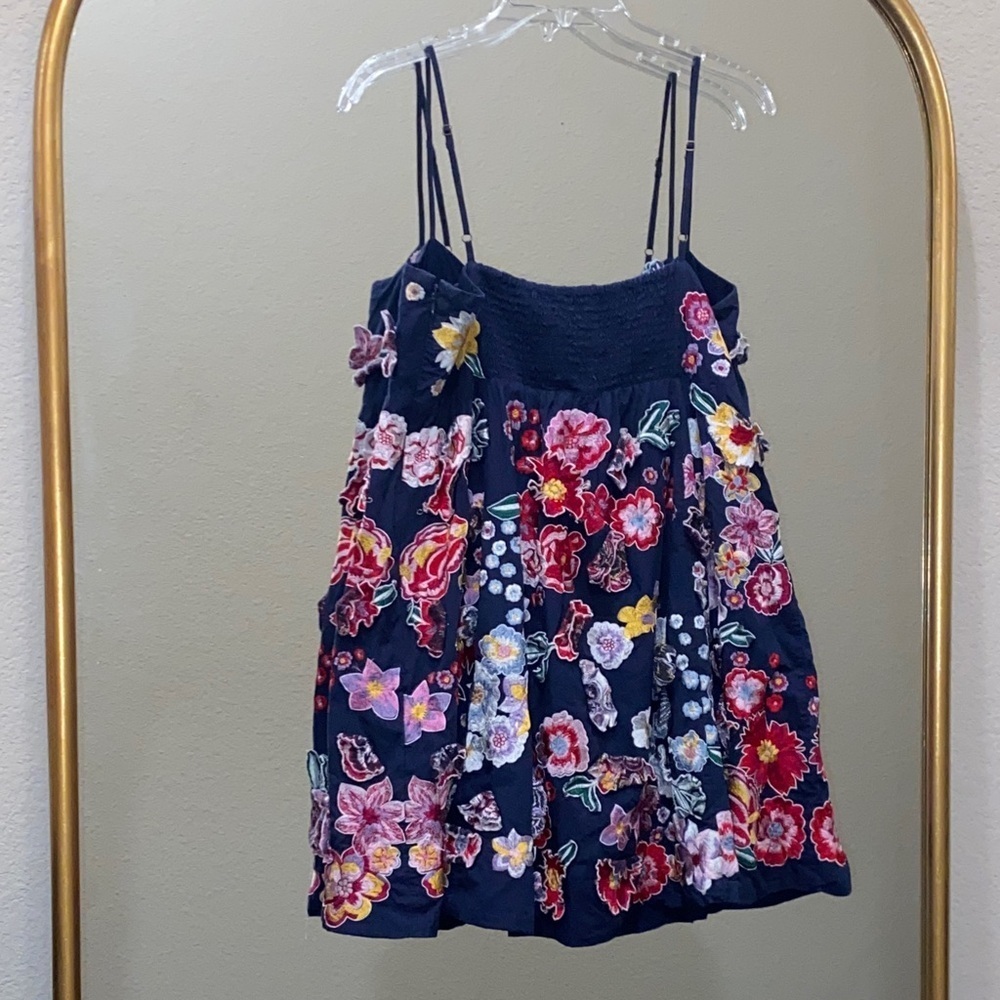 Anthropologie Sleeveless 3D Floral Babydoll Mini Dress Size XL - Picture 10 of 12